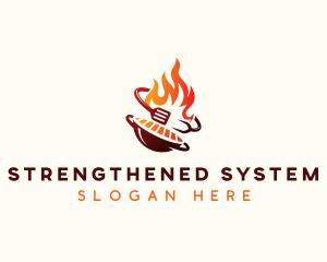 Roast Grill Flame  logo design