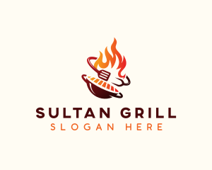 Roast Grill Flame  logo design