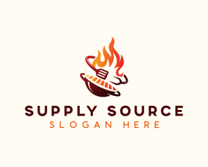 Roast Grill Flame  logo design