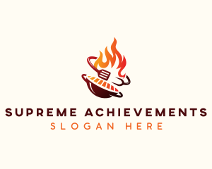 Roast Grill Flame  logo design