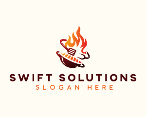 Roast Grill Flame  logo design