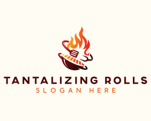 Roast Grill Flame  logo design