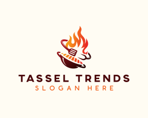 Roast Grill Flame  logo design