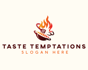 Roast Grill Flame  logo design