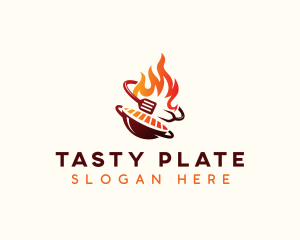 Roast Grill Flame  logo design