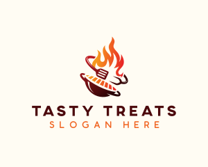 Roast Grill Flame  logo design