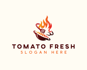 Roast Grill Flame  logo design