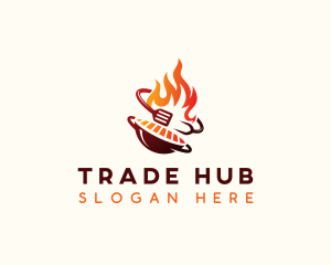 Roast Grill Flame  logo design