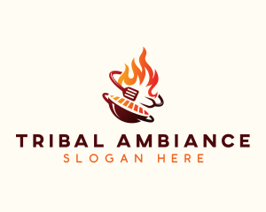 Roast Grill Flame  logo design