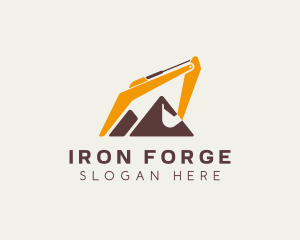 Mountain Construction Excavator logo design