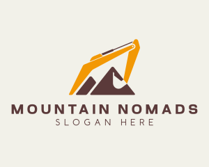 Mountain Construction Excavator logo design