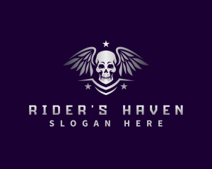 Wing Biker Skull logo