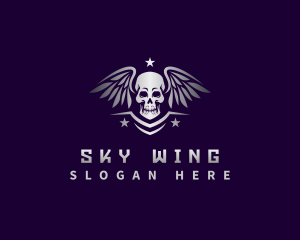 Wing Biker Skull logo