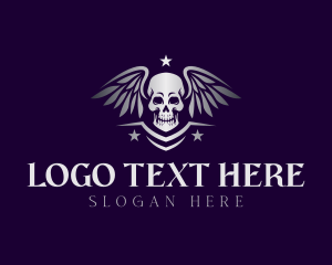Wing Biker Skull logo