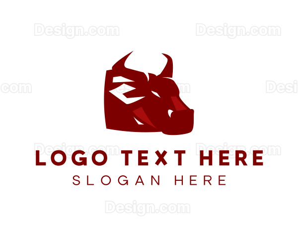 Angry Bull Head Logo