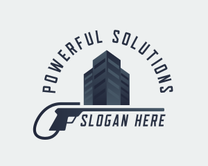 Building Tower Pressure Washer logo design