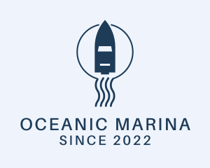 Ocean Water Motorboat logo design