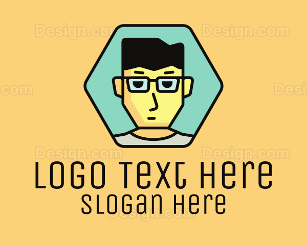 Boy Hexagon Badge Logo