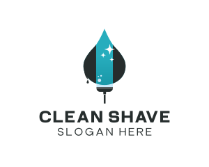 Squilgee Water Drop Cleaning logo design