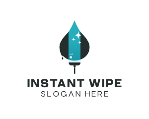 Squilgee Water Drop Cleaning logo design