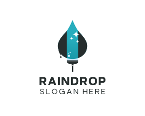 Squilgee Water Drop Cleaning logo design