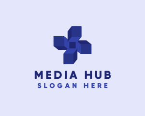 3D Cross Multimedia logo design