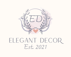 Flower Heart Decor  logo design