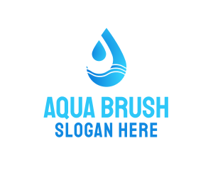 Water Wave Droplet logo design