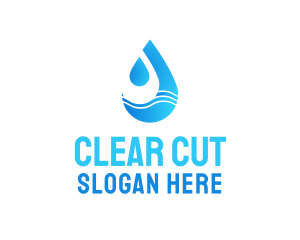 Water Wave Droplet logo design