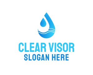 Water Wave Droplet logo design