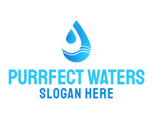 Water Wave Droplet logo design