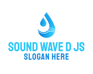 Water Wave Droplet logo design