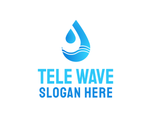 Water Wave Droplet logo design