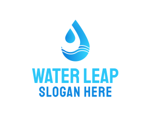 Water Wave Droplet logo design