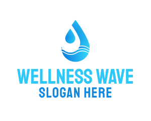 Water Wave Droplet logo design