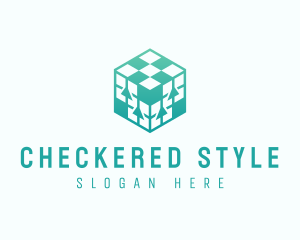 Arrow Checkered Cube logo