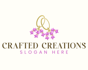 Earrings Beads Flower logo design