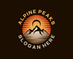 Alpine Mountain Sun logo design