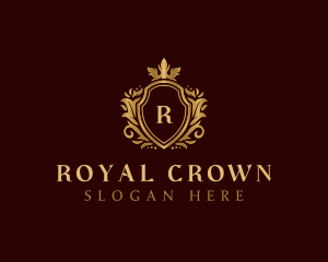 Royal Shield Crown Crest logo design