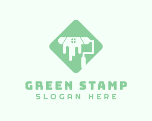 Green House Paint Roller logo design