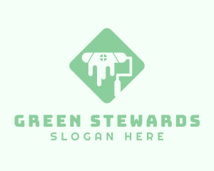 Green House Paint Roller logo design