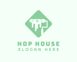 Green House Paint Roller logo design