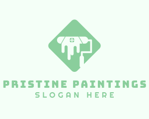 Green House Paint Roller logo design