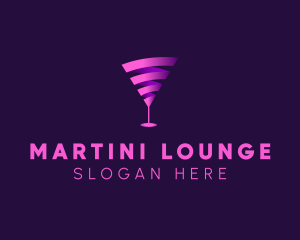 Martini Tornado Cocktail Bar logo design