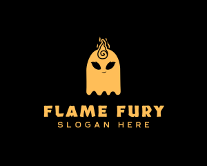 Haunted Ghost Flame logo design