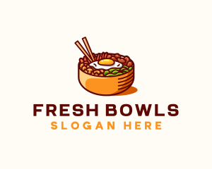 Korean Bibimbap Bowl logo design