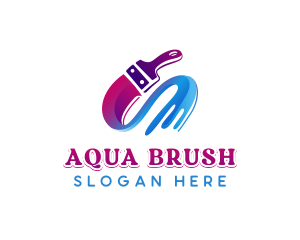 Paint Brush Swoosh logo design