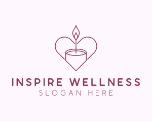 Heart Candle Wellness logo design