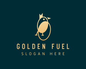 Gradient Golden Bird logo design