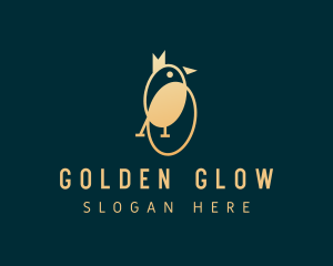 Gradient Golden Bird logo design